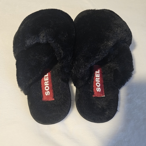Sorel Mail Run Slippers Size 9 Black Plush - Picture 5 of 5